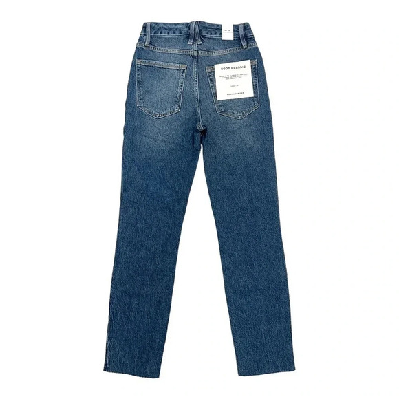 Good American Good Classic Raw Hem High Rise Jeans Style GCH086TFT Size 26 NEW - Picture 2 of 10